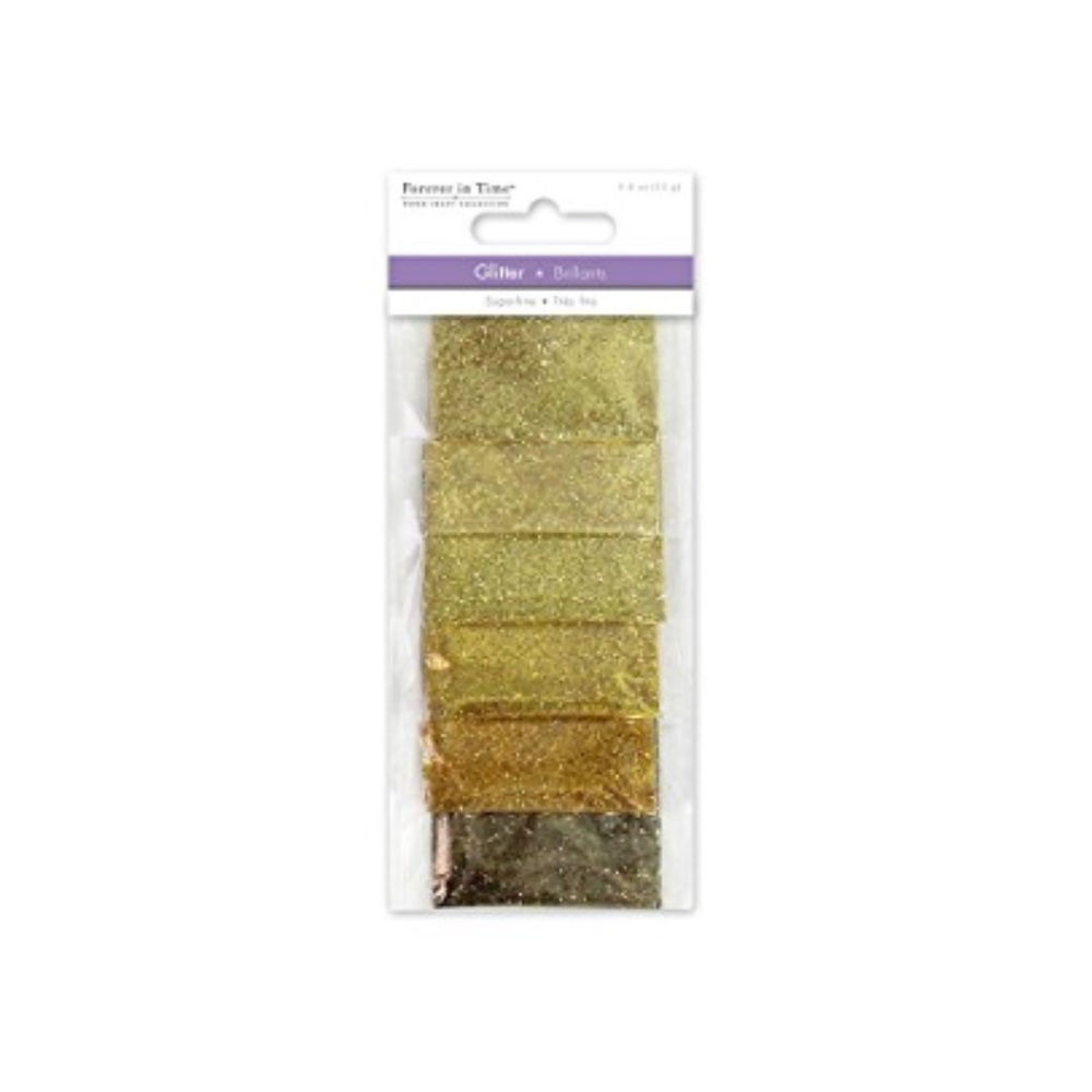 Superfine Glitter, Gold Asst Pouches (12g)